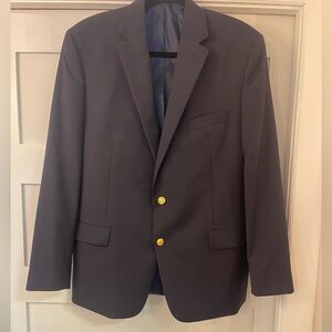 Lauren Ralph Lauren Men’s Navy Blazer 44R 2-Button Wool Blend Gold Buttons